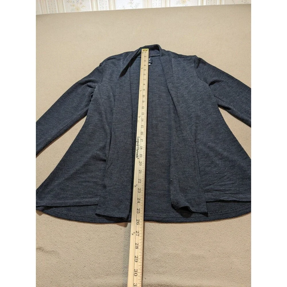 Bobeau Light Weight Black Open Front Hip Length Sweater Cardigan Duster Small - Picture 8 of 8